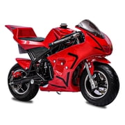 FRP 50CC Mini Pocket Bike Gas Powered for Kids Ages 13+, Pocket Rocket Motorcycle with EPA Approval, Kids Pocket Bike with Dual Brake & Kill Switch, 165 lb, 20 mph – Red