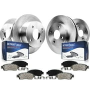 Detroit Axle – Brake Kit for 2012-2017 Hyundai Accent Kia Rio, Front Rear Disc Brake Rotors Ceramic Brakes Pads 2013 2014 2015 2016 Replacement: 10.08″ inch Front & 10.32″ inch Rear