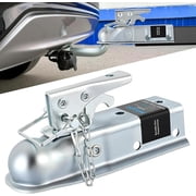 Nilight Straight Trailer Coupler with Security Latch&Chain for 1-7/8 Inch Hitch Ball,2-Inch Channel,2000 LBS, Heavy Duty Trailler Tongue Coupler for Station Wagon,Truck,Bolted & welded installation