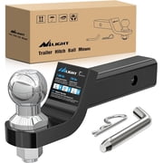 Nilight Trailer Hitch Ball Mount with 2-Inch Trailer Ball & 5/8″ Hitch Pin Clip Fits 2-in Receiver 7500 lbs 2″ Drop