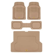 Cat® XL Series Heavy-Duty Rubber Floor Mats & Cargo Trunk Liner for Car SUV Van Sedan, Beige