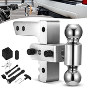 SPEEDWOW Adjustable Trailer Hitch, 20000 lbs GTW-Tow Hitch Fits 2″ Receiver, 6″ Drop/Rise Aluminum Ball Hitch with Two Anti-Theft Lock & Dual-Ball(2″&2-5/16″)
