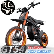 GT54 Riding’times 37MPH Electric Dirt Bike for Teens Adults,48V27AH Electric Motorcycle with 14″/12″ Fat Tire Ebike, 2000W Dual Hydraulic Brakes Mountain Off-Road