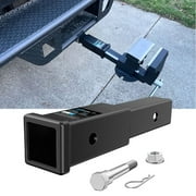 Nilight 7 Inch Trailer Hitch Extender for 2 Inch Receiver, 3500 lbs GTW, Matte Black with Stainless Steel Bolt & Flange Nut