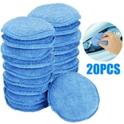 GMZW 20PC Microfiber Wax Applicator Pads, Car Wax Applicator, Buffing & Detail Polishing Foam Pads for Car Cleaning and Fine Polishing (5″ Diameter, Blue)