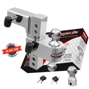 Uriah Products Aluma-Tow Adjustable Trailer Hitch 8-In Drop/8-3/4-In Rise, 12000 lbs GTW with 3 Interchangeable Hitch Balls & Locking Pins
