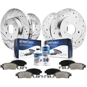 Detroit Axle – Brake Kit for 2013-2023 Nissan Altima, Ceramic Brakes Pads Drilled Brake Rotors Replacement 11.65″ inch Front & 11.46″ inch Rear Rotor