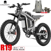 Coswheel R19 Electric Motorcycle for Adult,9000W Peak 60 Mph ebike,72V 40AH 125 Miles Range Electric Dirt Bike, 19” Off-Road Tires, Hydraulic Brakes & Full Shock Absorption UL2849